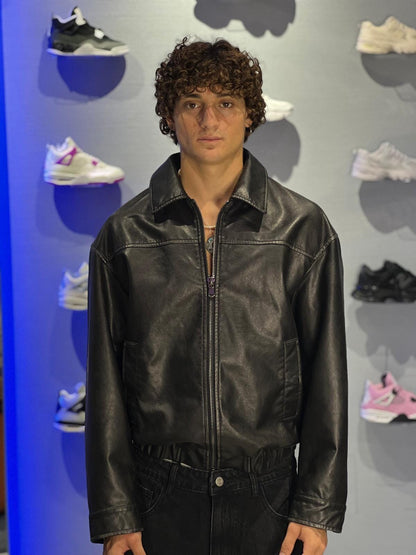 Giacca Bomber in Ecopelle – Nero