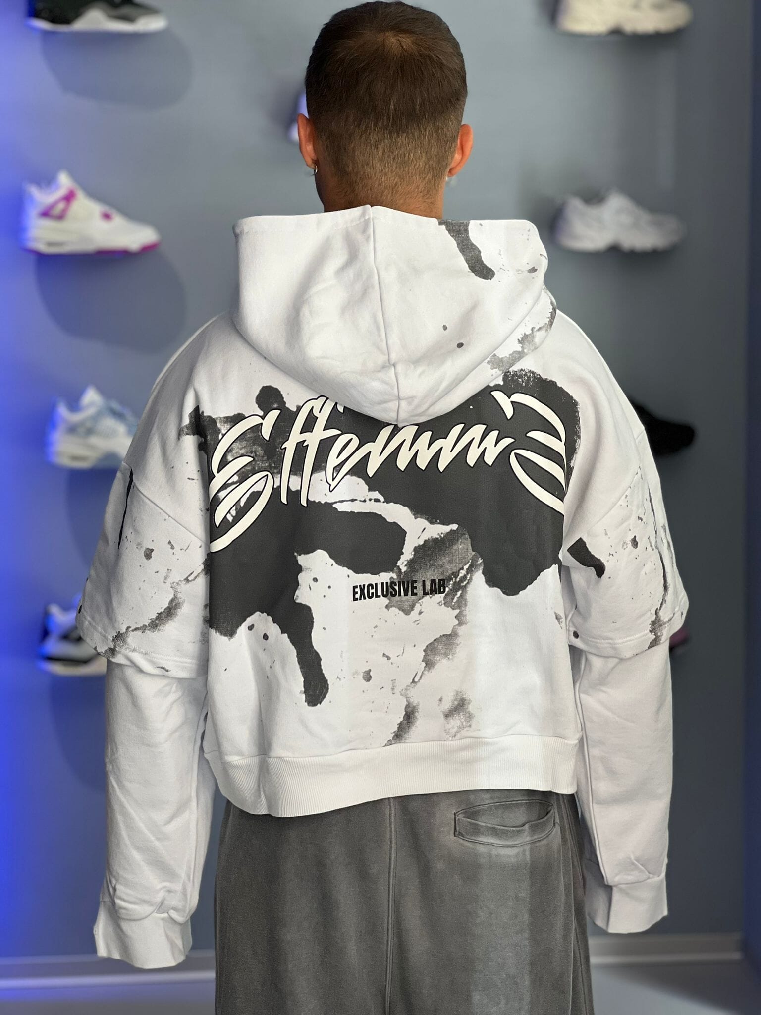 Felpa Spray Logo Black 2.0 Effemme Bianca