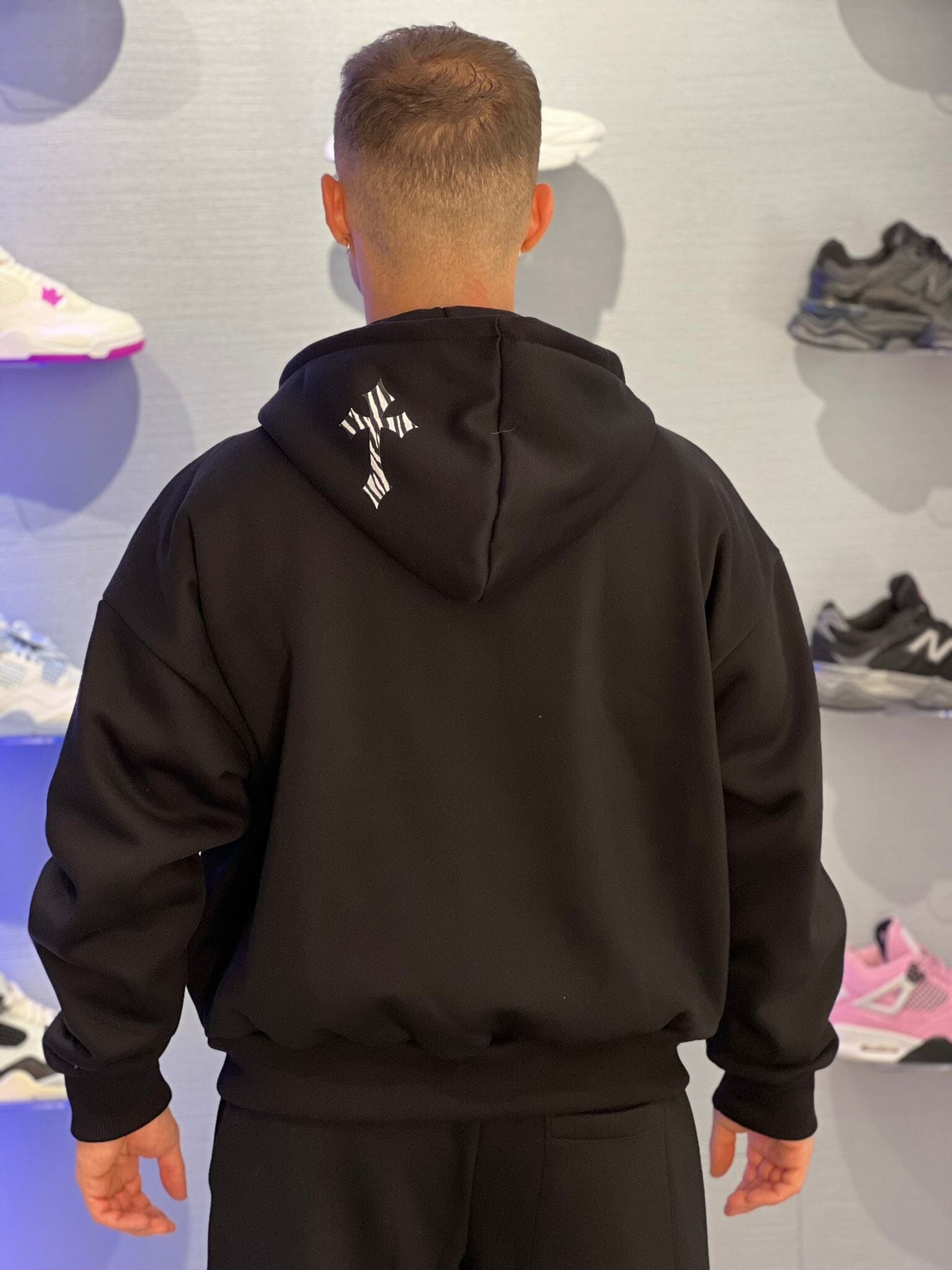 Felpa Zip Croci Nera