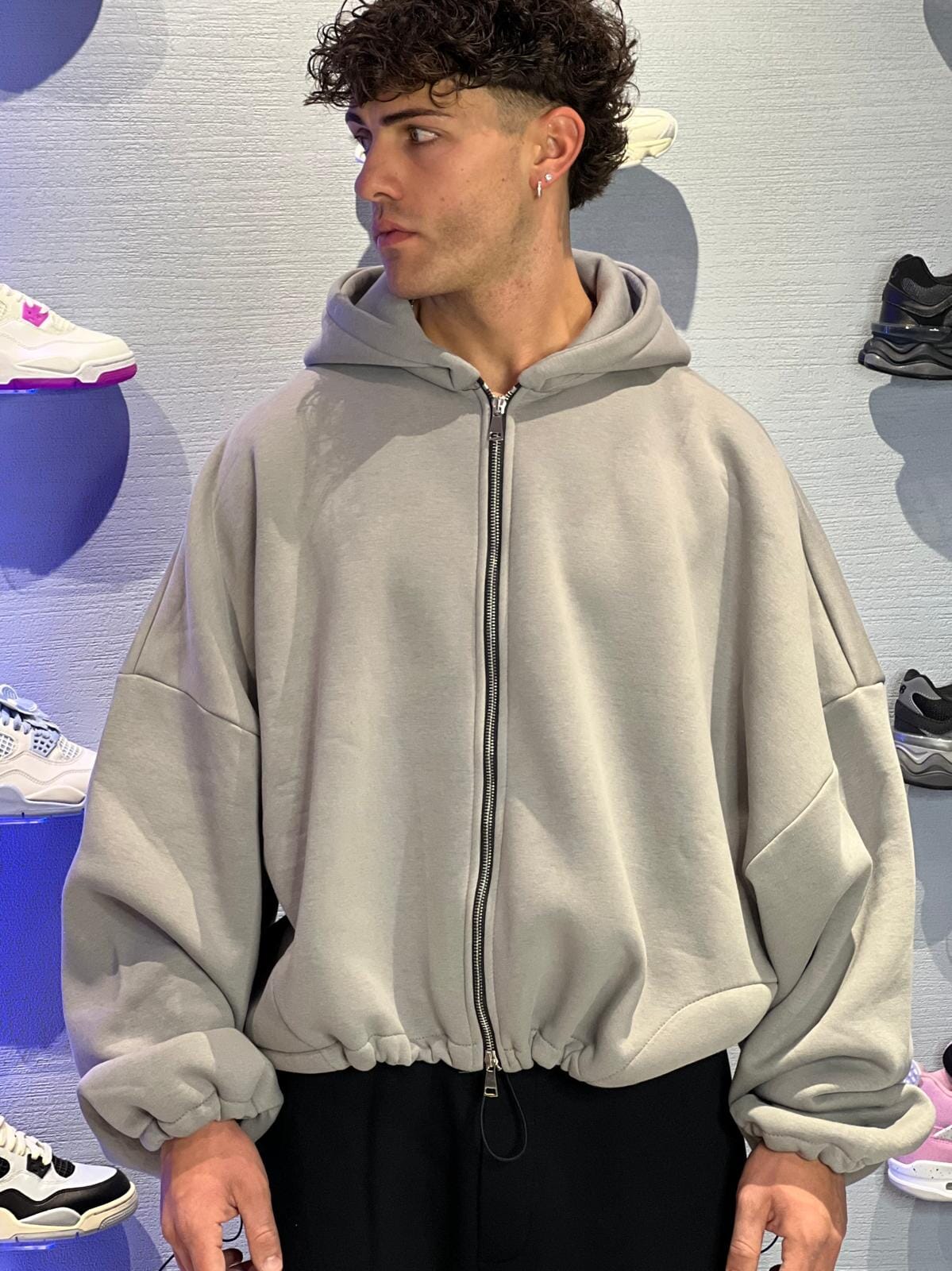 Felpa Zip Japan Grigia