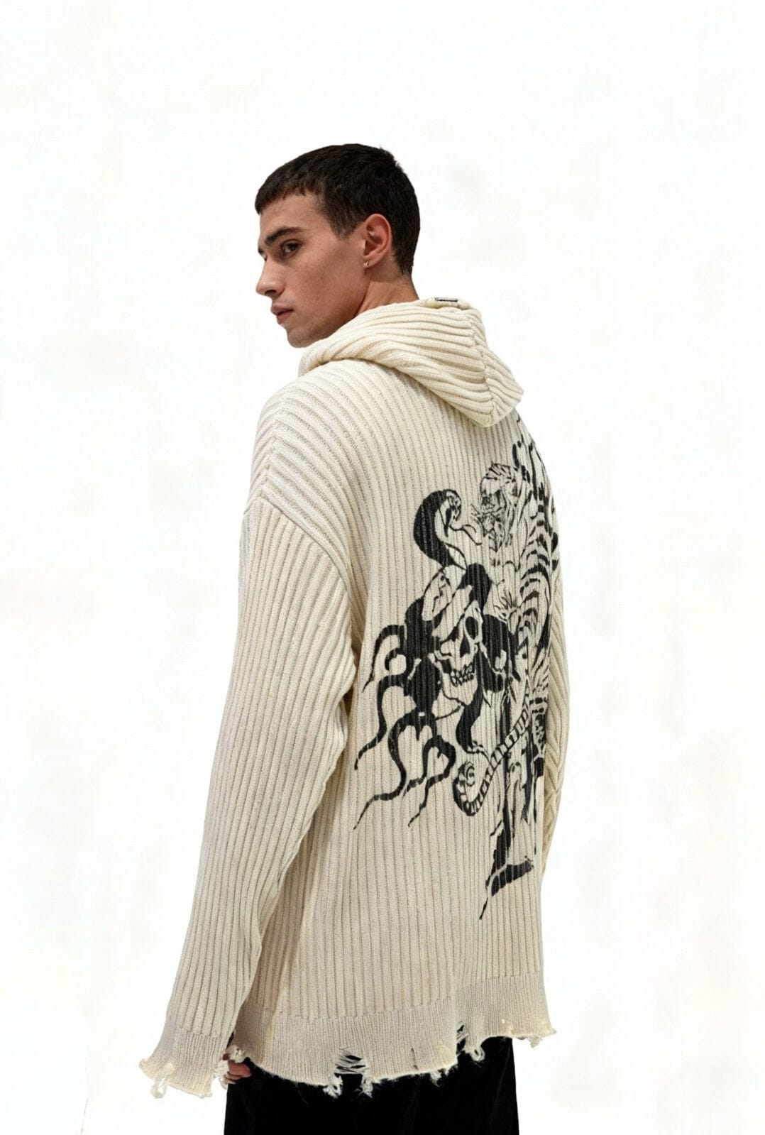 Maglione con cappuccio Ed Hardy – Tiger & Skull Graphic