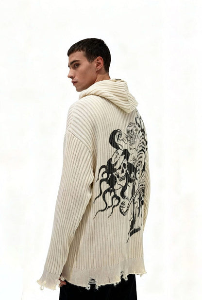 Maglione con cappuccio Ed Hardy – Tiger & Skull Graphic