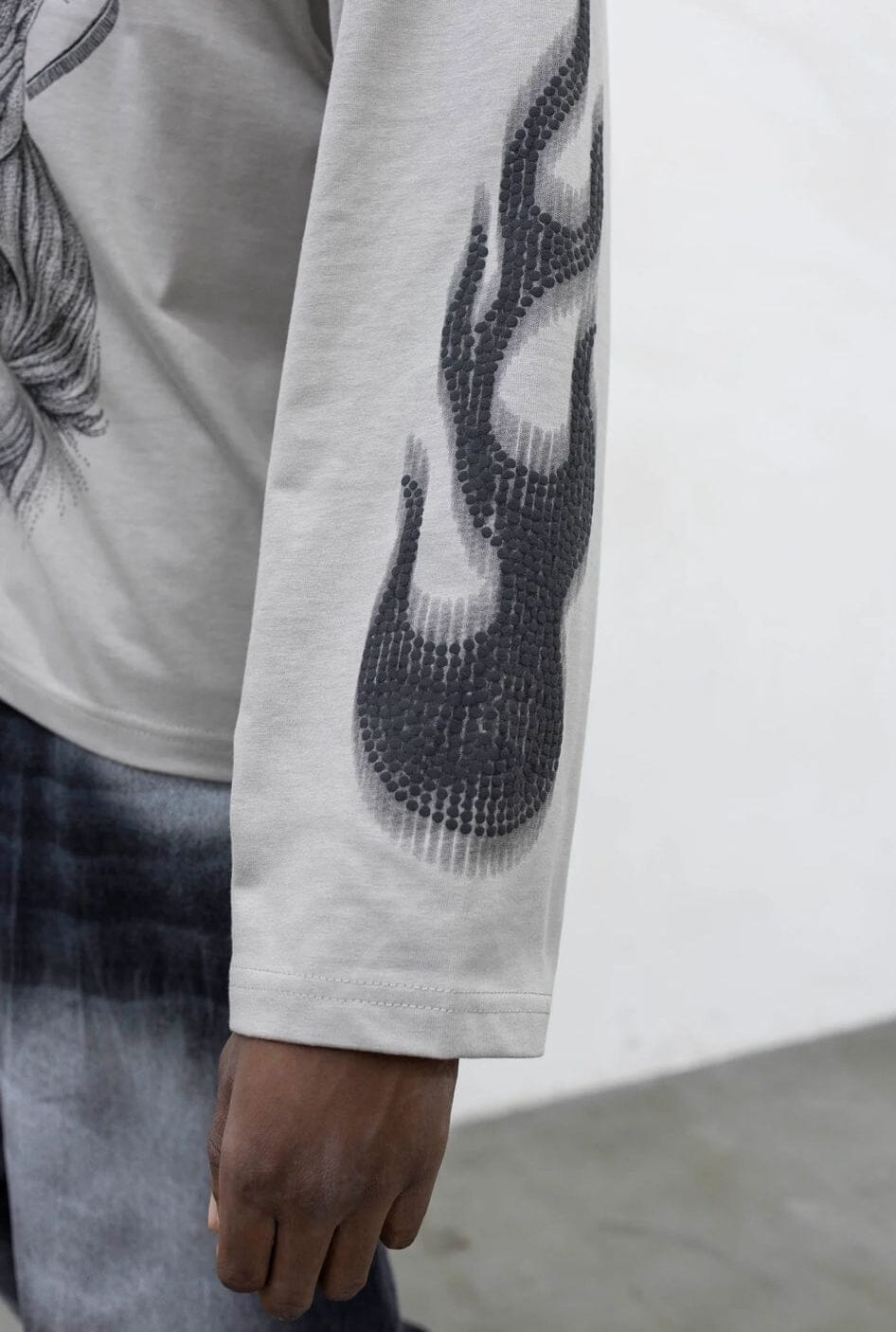 T-shirt Longsleeve Virgin Grigio Cemento