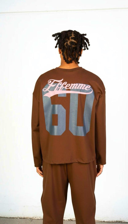 Coordinato Crewneck Logo Marrone
