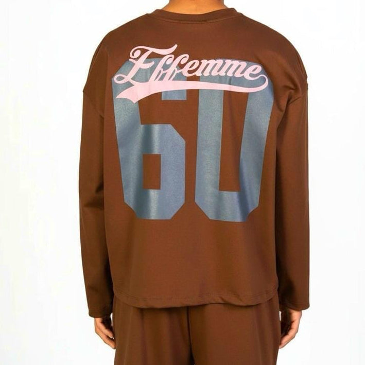 Coordinato Crewneck Logo Marrone
