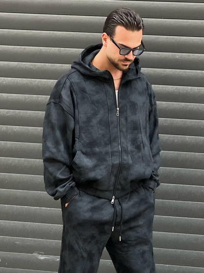 Coordinato Tuta Marmorizzata Nera