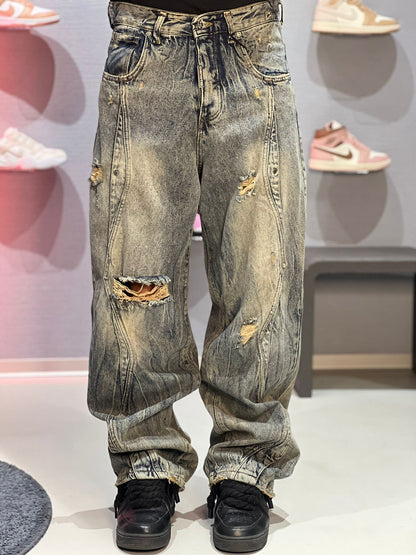 Jeans Baggy Destroyed Cianotic
