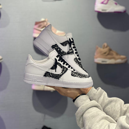 Nike air force 1 custom “Black Bandana"