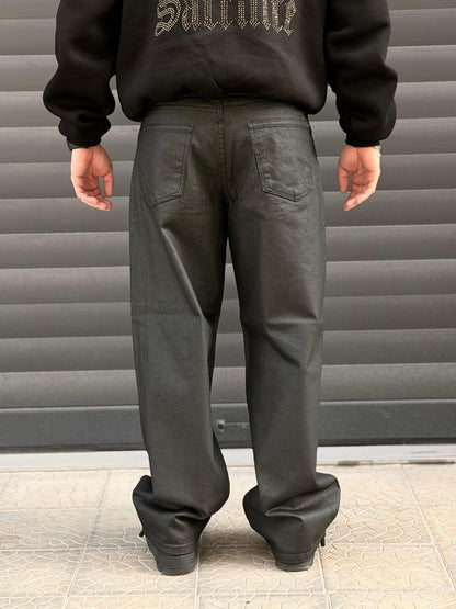 Jeans Baggy Spalmato Black