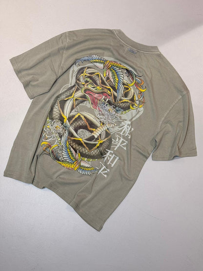 T-shirt Ed Hardy Washed Snake Charmer Green