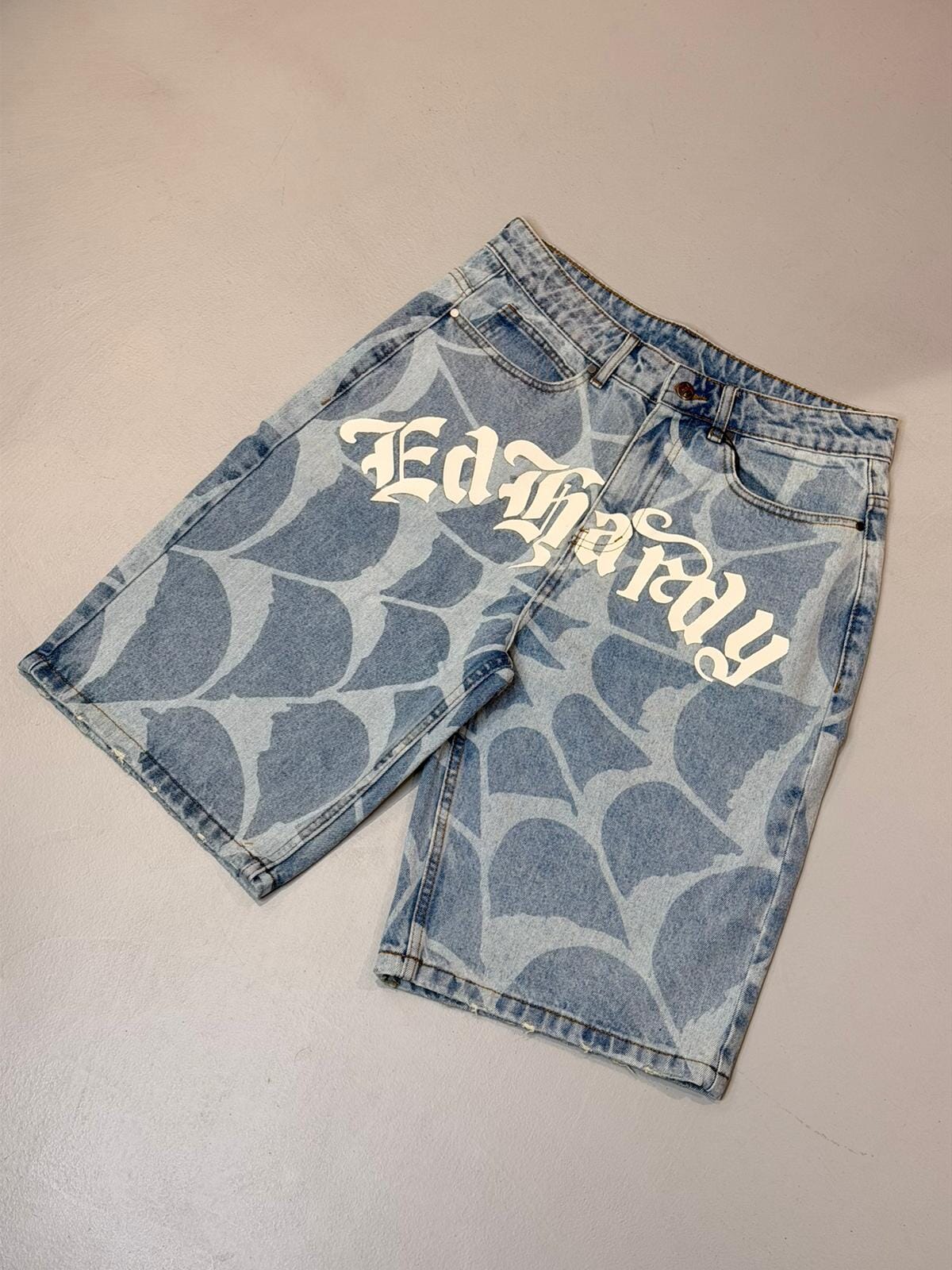 Short Ed Hardy Gothic Cobweb