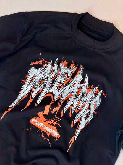 T-Shirt Crop "DREAMS" Taglio Vivo