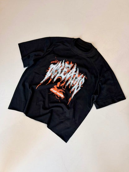 T-Shirt Crop "DREAMS" Taglio Vivo
