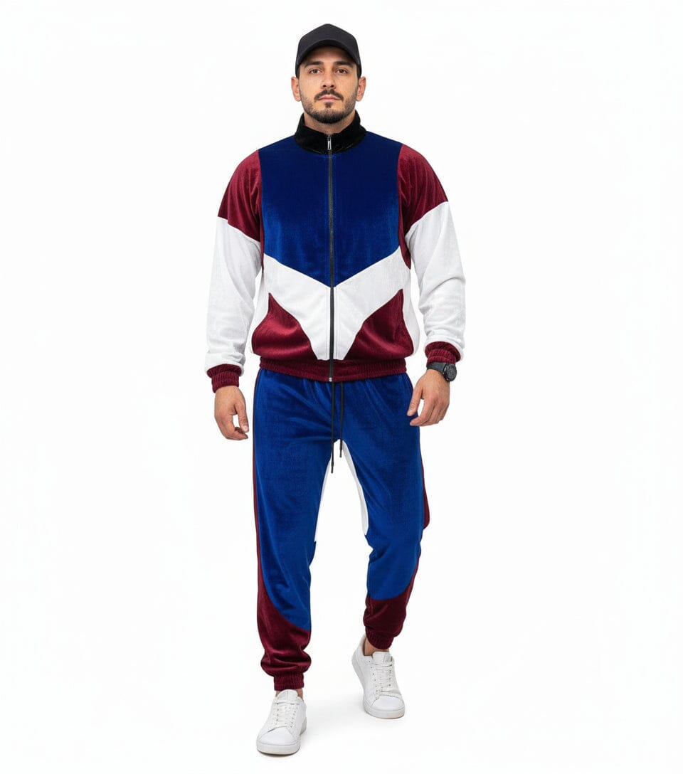 HYDO – Coordinato in Velluto Multicolor con Zip Frontale