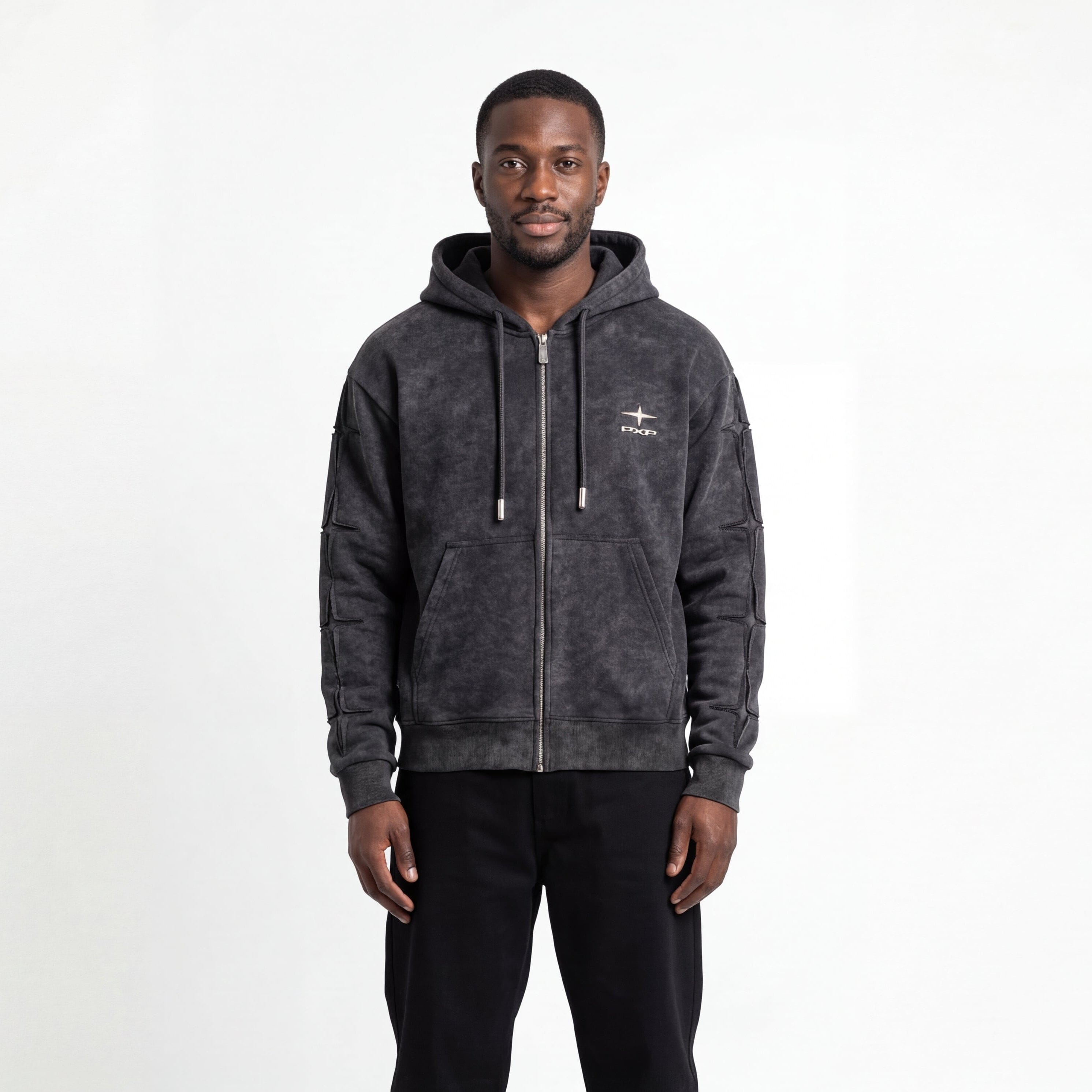 Felpa PXP "Star Cut" Zip Acid Wash