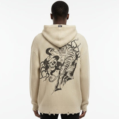 Maglione con cappuccio Ed Hardy – Tiger & Skull Graphic