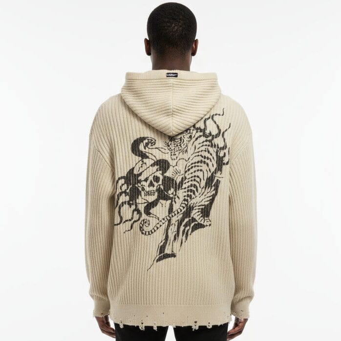 Maglione con cappuccio Ed Hardy – Tiger & Skull Graphic