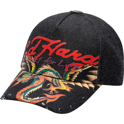 Ed Hardy Art For Life Acid Wash Black Cap