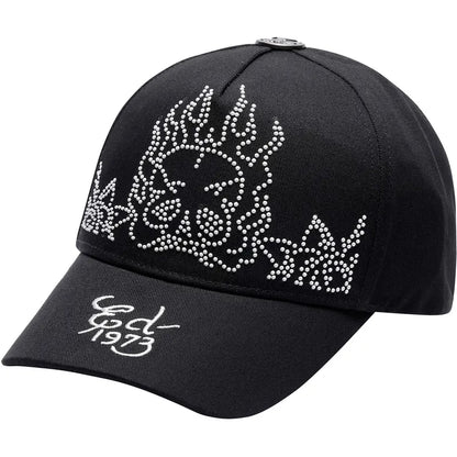 Ed Hardy Flaming Skull Black Cap