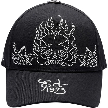 Ed Hardy Flaming Skull Black Cap