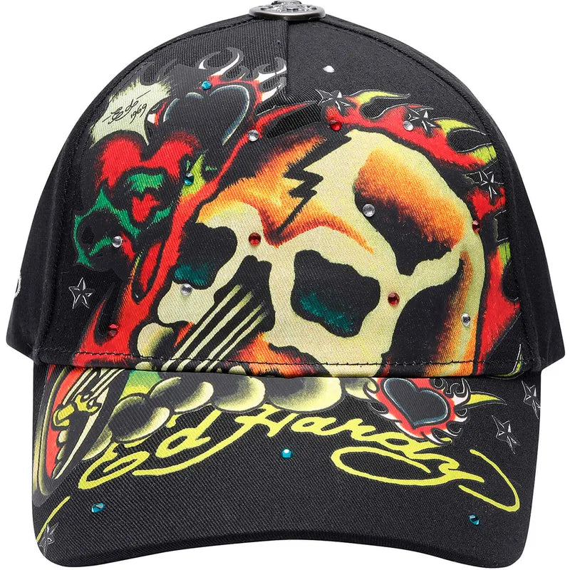 Ed Hardy Skull Chopper Black Cap