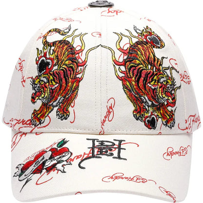 Ed Hardy Tiger Flames Beige Cap