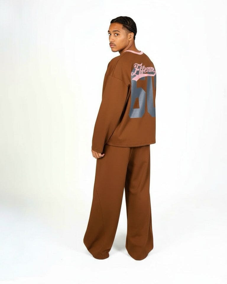 Coordinato Crewneck Logo Marrone