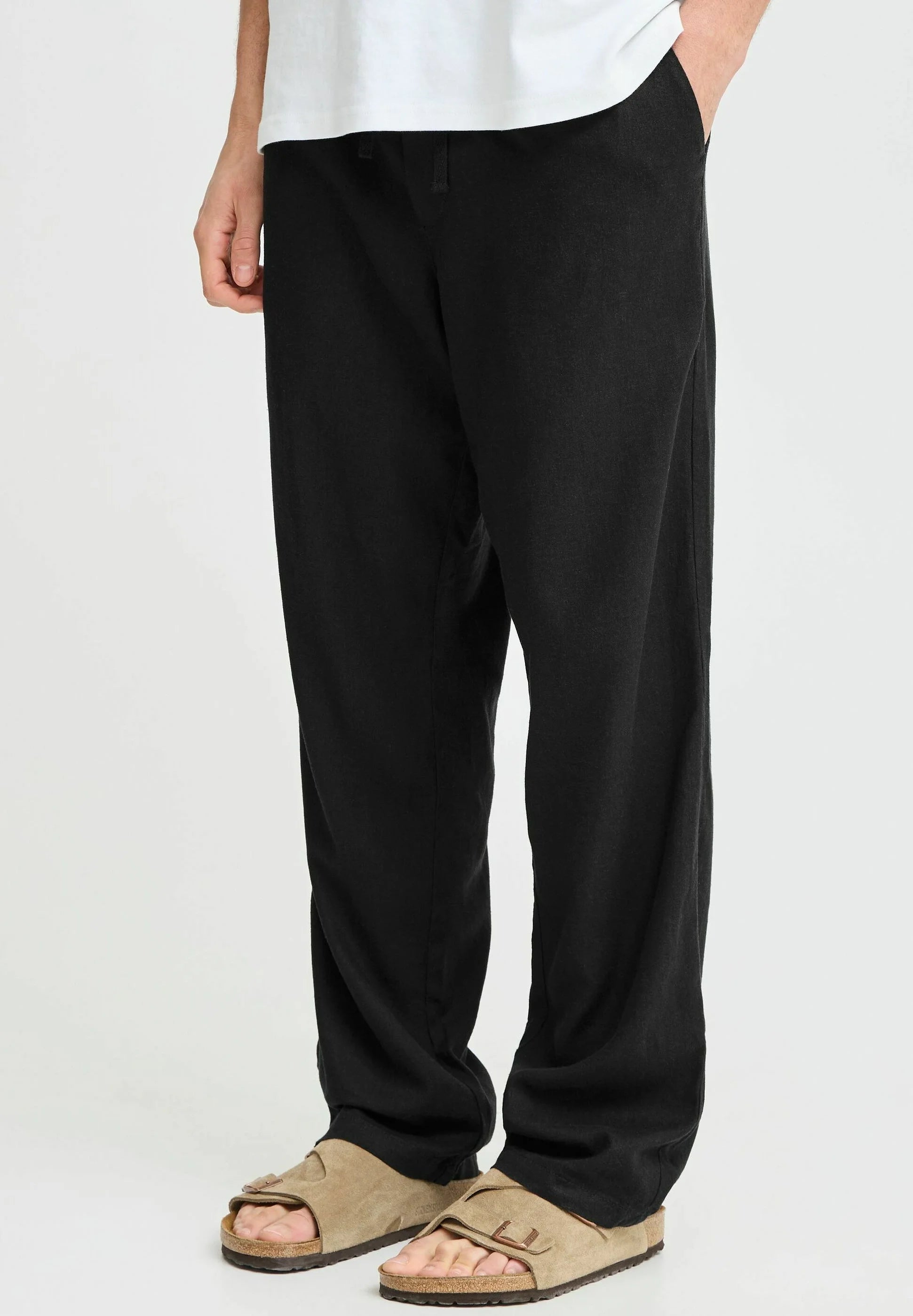 Pantalone in lino Solid Black