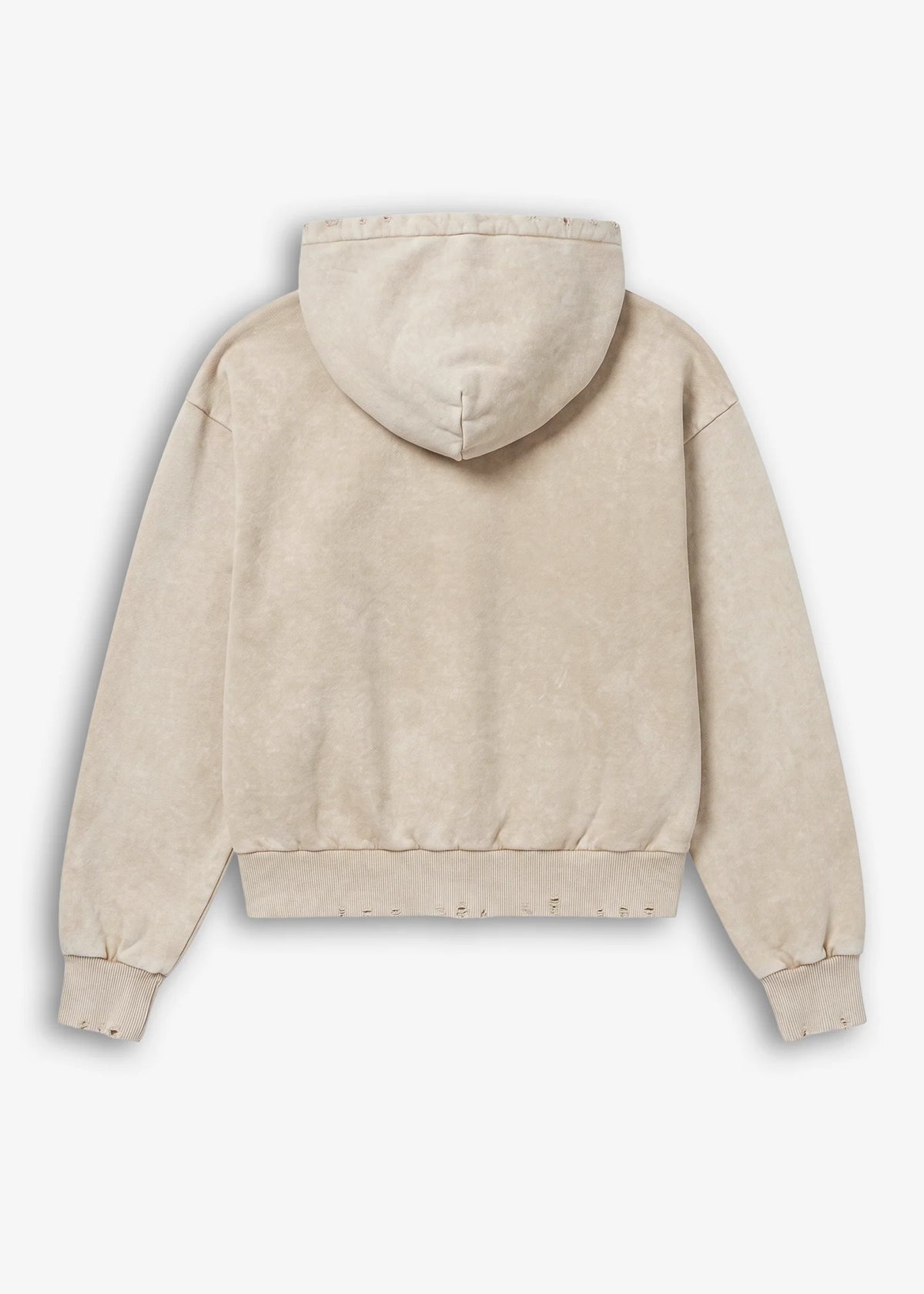 Felpa Zip Washed Beige Minimal Couture
