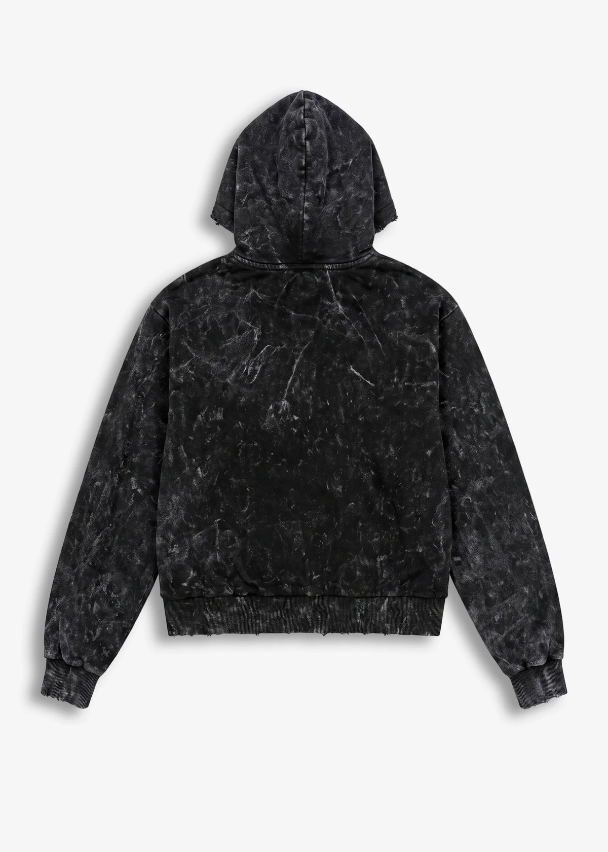 Felpa Zip Washed Nera Minimal Couture