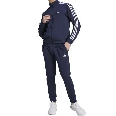 Adidas Tuta da Uomo Basic 3-Stripes Fleece Blu