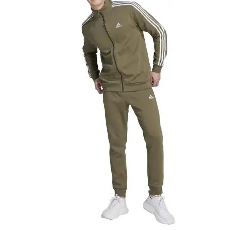 Adidas Tuta da Uomo Basic 3-Stripes Fleece Verde