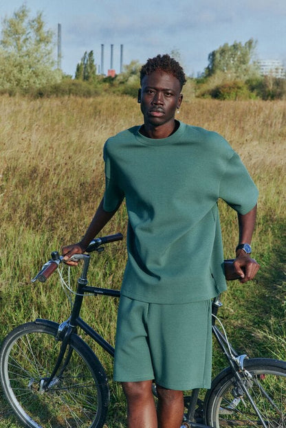 T-Shirt Oversize doppia SOLID verde