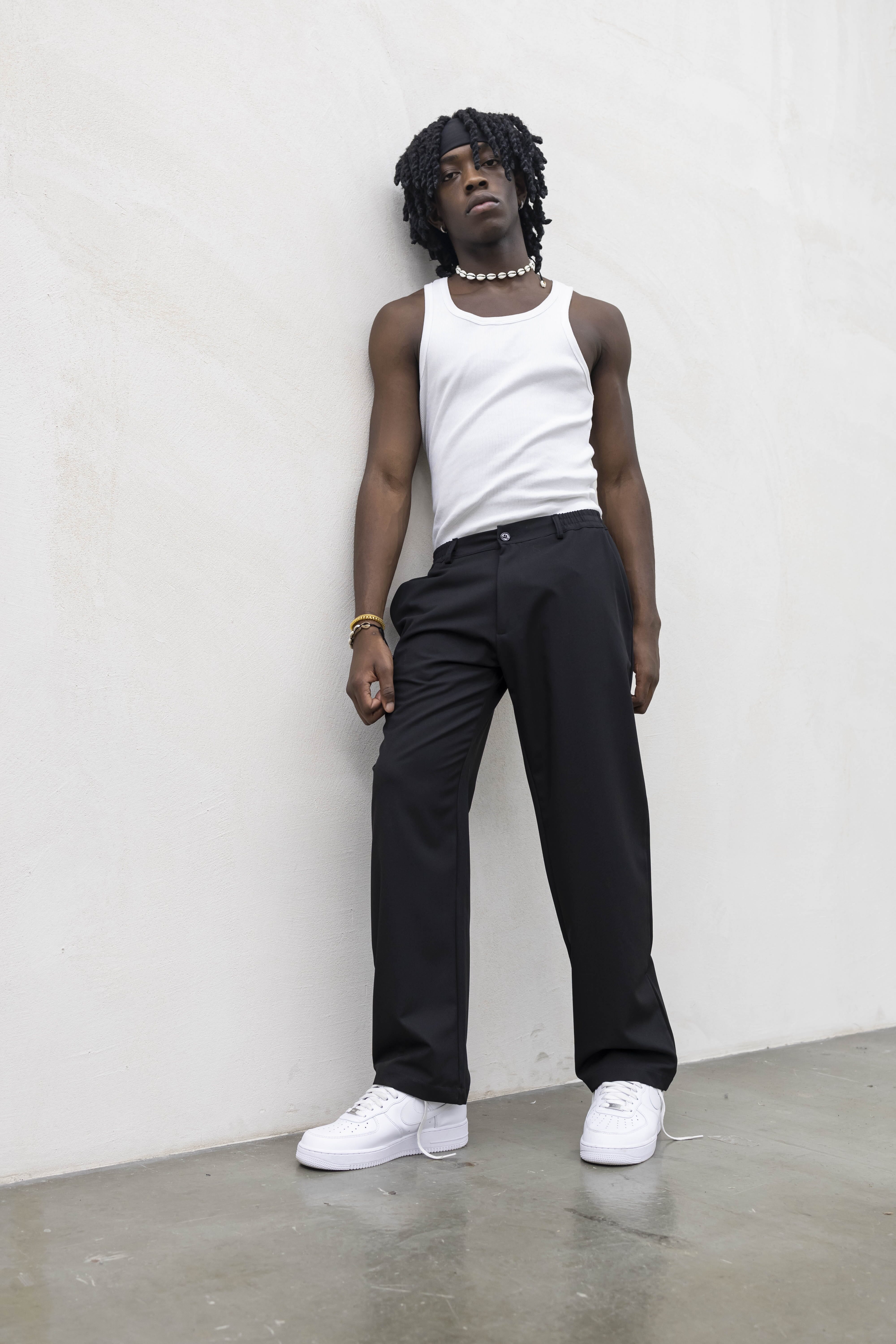 Pantaloni Uomo Eleganti Relaxed Fit – Nero Classico