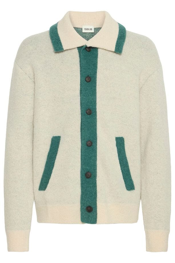 Cardigan College Solid con Dettaglio Grafico "25"