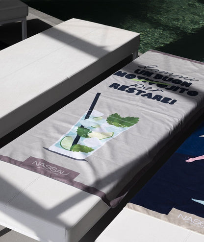 Nassau Beach Culture Telo Mare in Microfibra Un buon Mojito per restare Unsiex