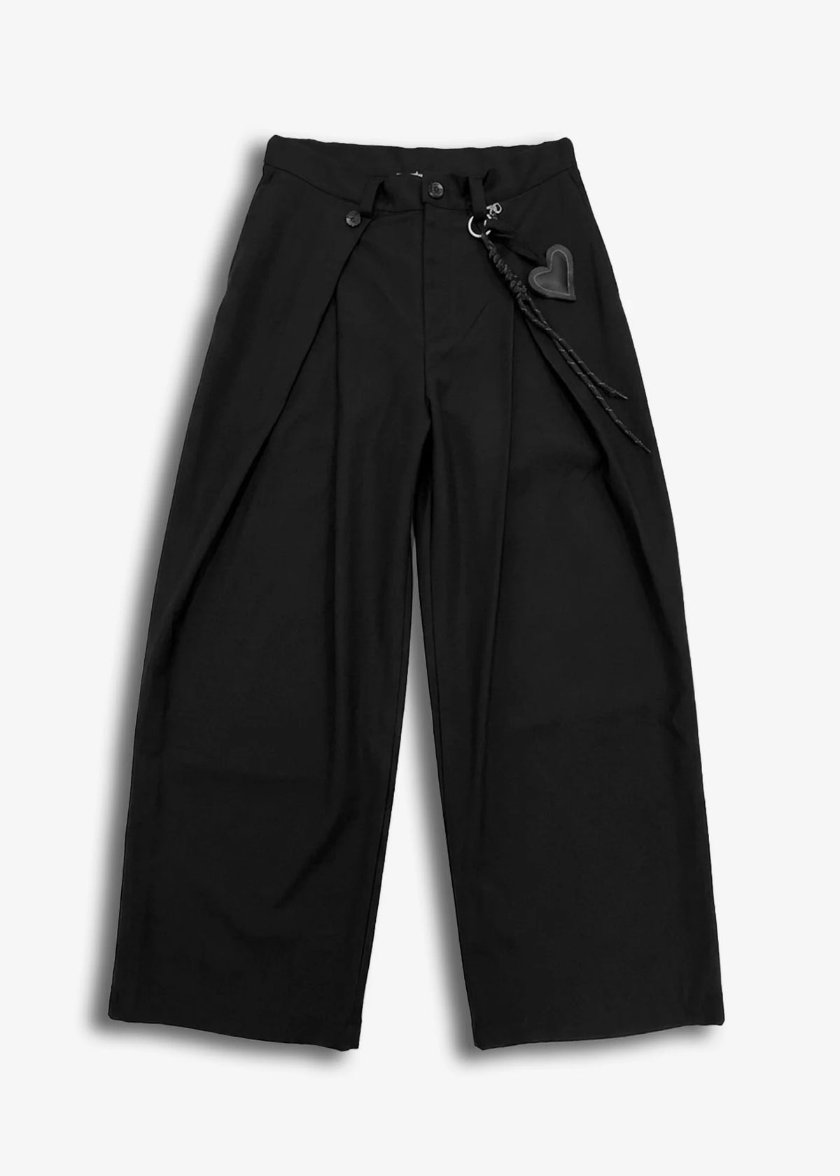 Pantaloni Palzzo Doppia Pence Nero Minimal Couture