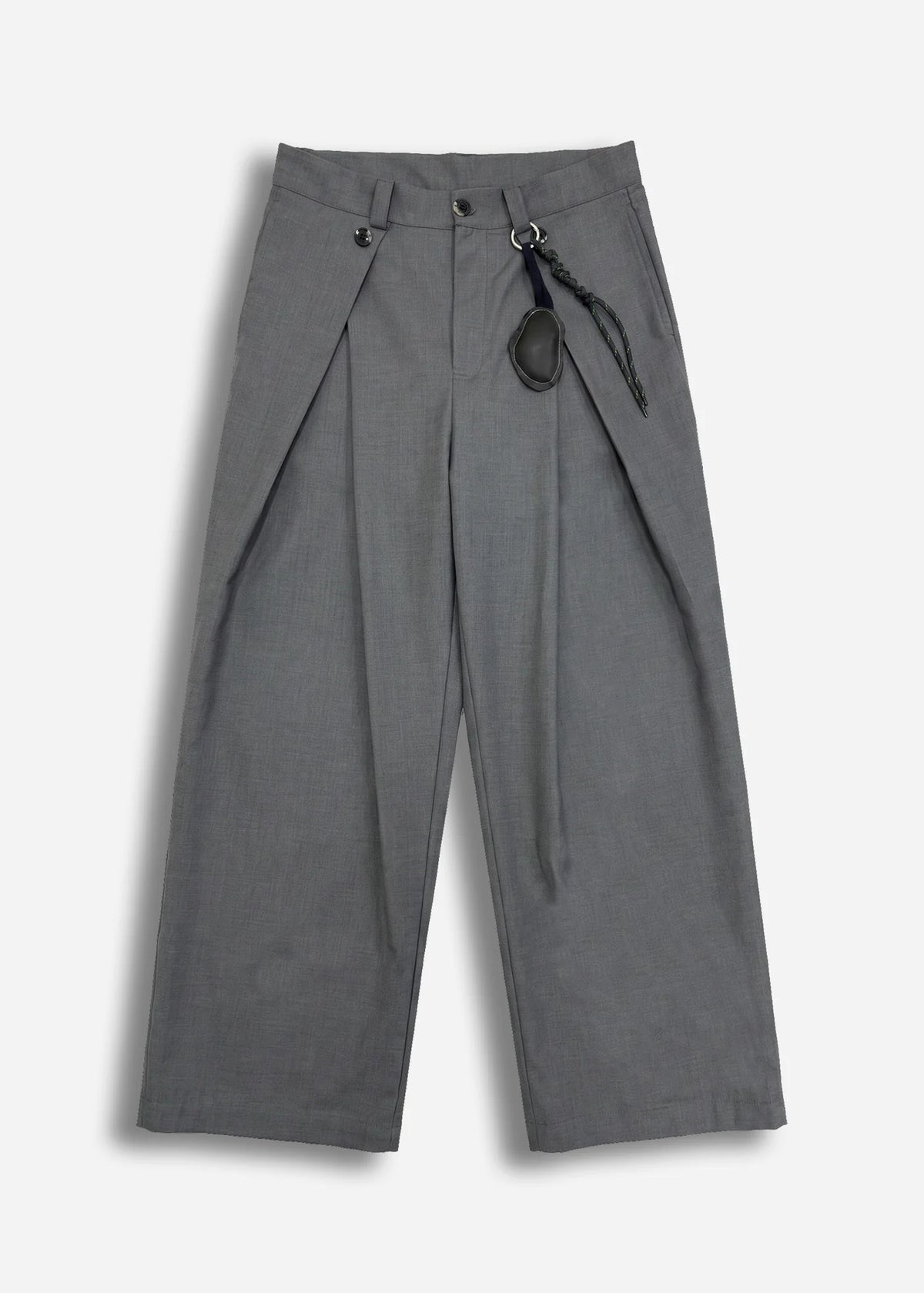 Pantaloni Palzzo Doppia Pence Grigio Minimal Couture