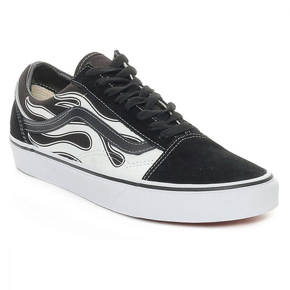 vans old skool flame nero bianco
