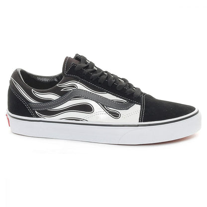 vans old skool flame nero bianco