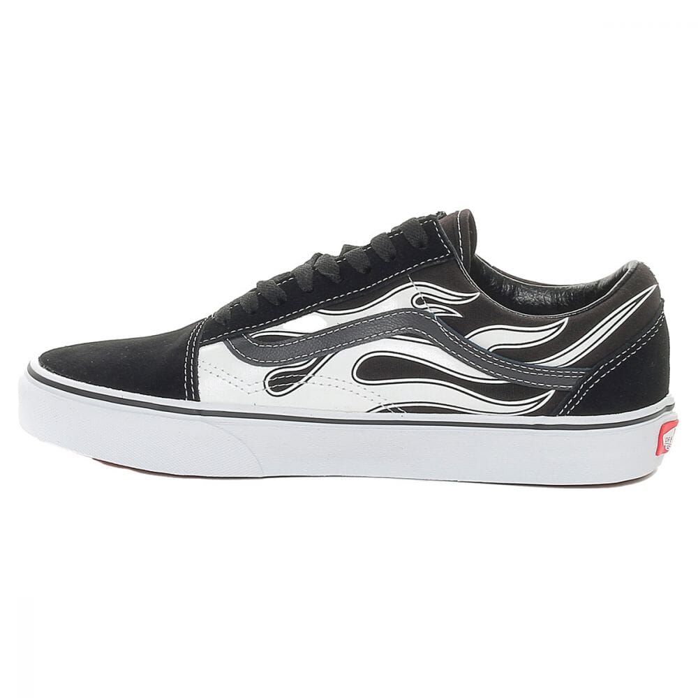 vans old skool flame nero bianco