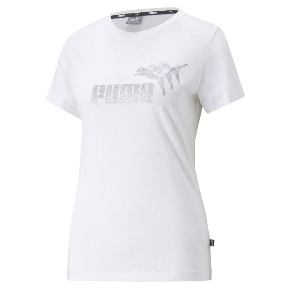 T-shirt puma bianca logo argento